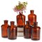 Small Amber Vases for Centerpieces, Brown Glass Vase Bottles for Stems, Flower Buds, Apothecary Style Home Decor (2.8x5 in), 6-Pack